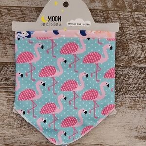 Flamingo Bandana Bibs - Pink and Blue